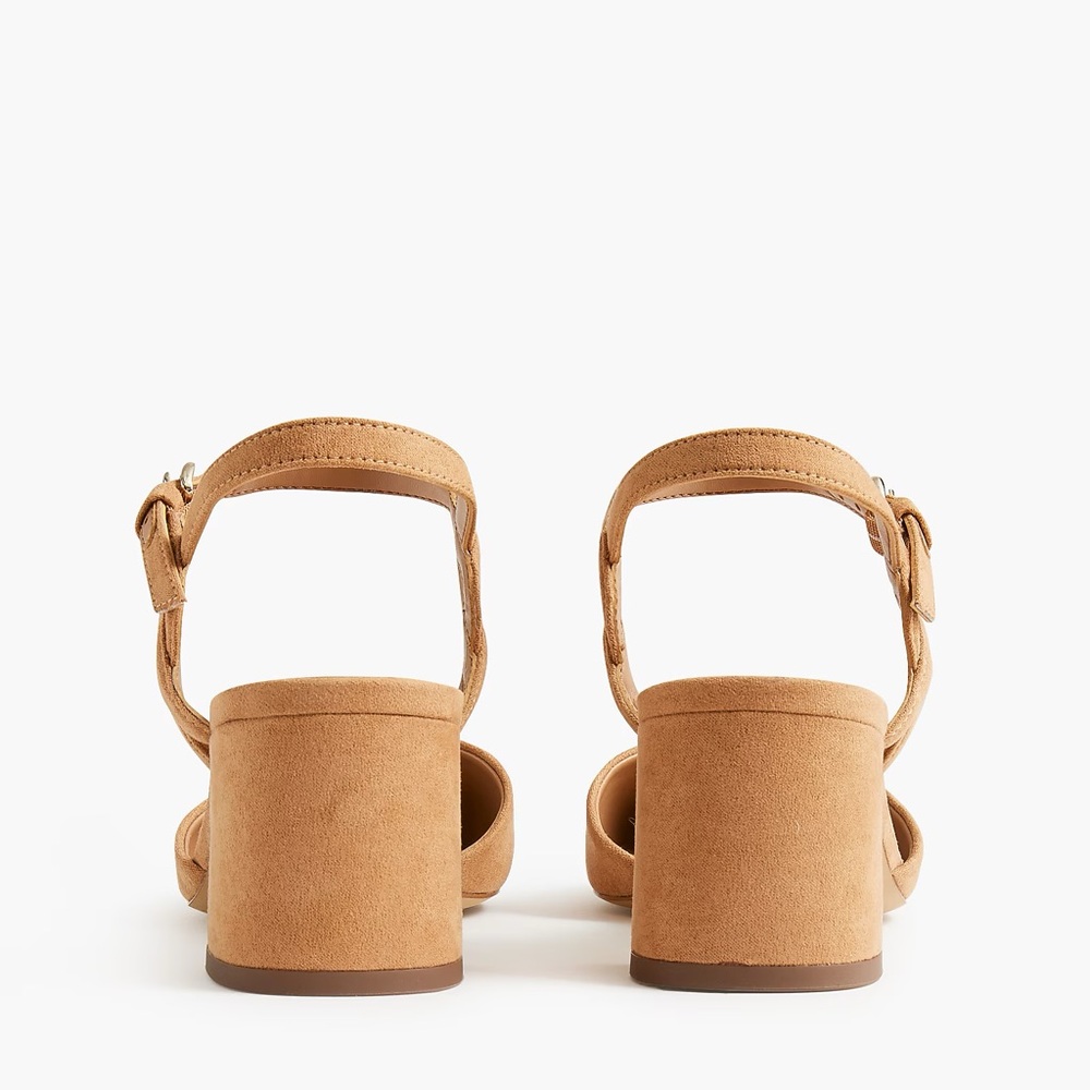 J. Crew Factory Sienna Microsuede Ankle Strap Block Heel Sandals - New with Box - Picture 6 of 7